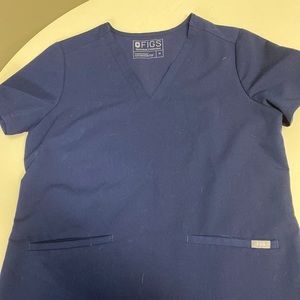 Navy Blue Figs Scrub Top.